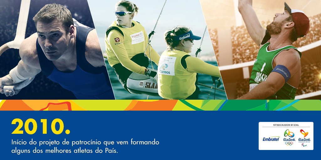claroempbrasil's tweet photo. #TBT Hoje + de 20 atletas de fazem parte do #TimeClaroEmbratel e a maioria já classificada p/ os Jogos #Rio2016. https://t.co/3WqmMsgVID