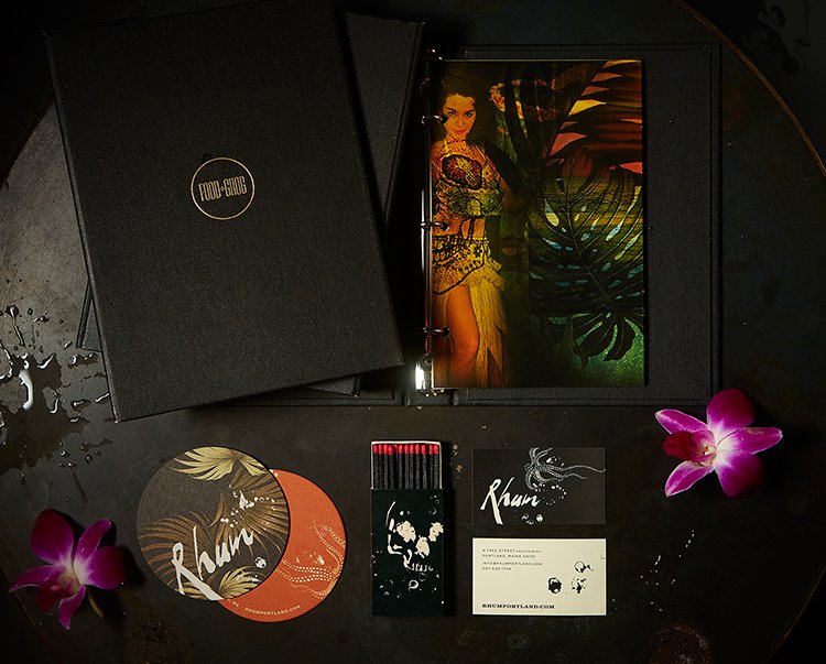 MightMain's tweet image. Today's new work: dark &amp;amp; mysterious identity for Portland's first tiki bar, @rhumportland bit.ly/2aFzC9c