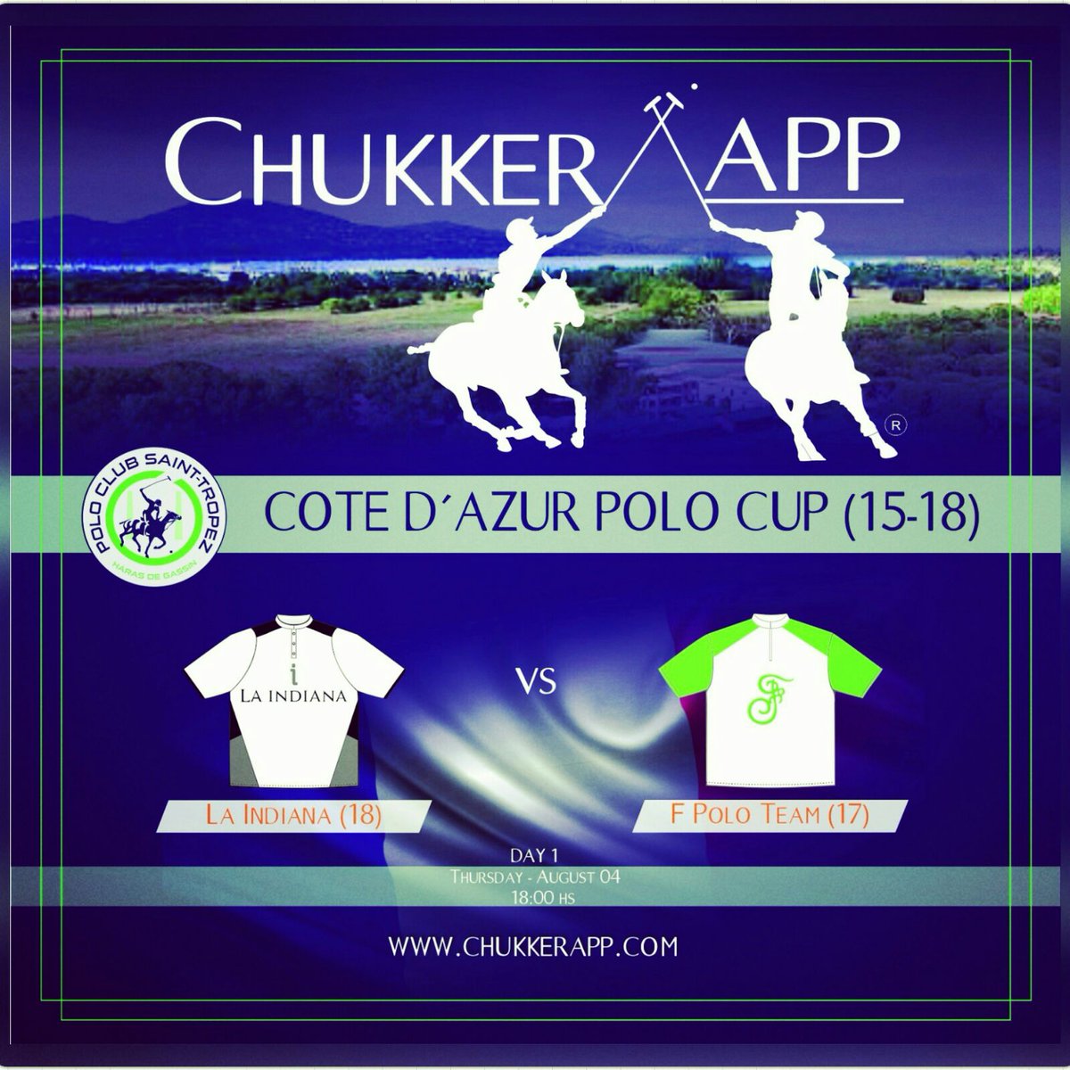 ChukkerApp's tweet photo. Today at @PoloStTropez #CoteDazurPoloCup #18hcp
@laindianapolo vs #FpoloTeam
Get instant scores after the game https://t.co/q9fhokLg5y