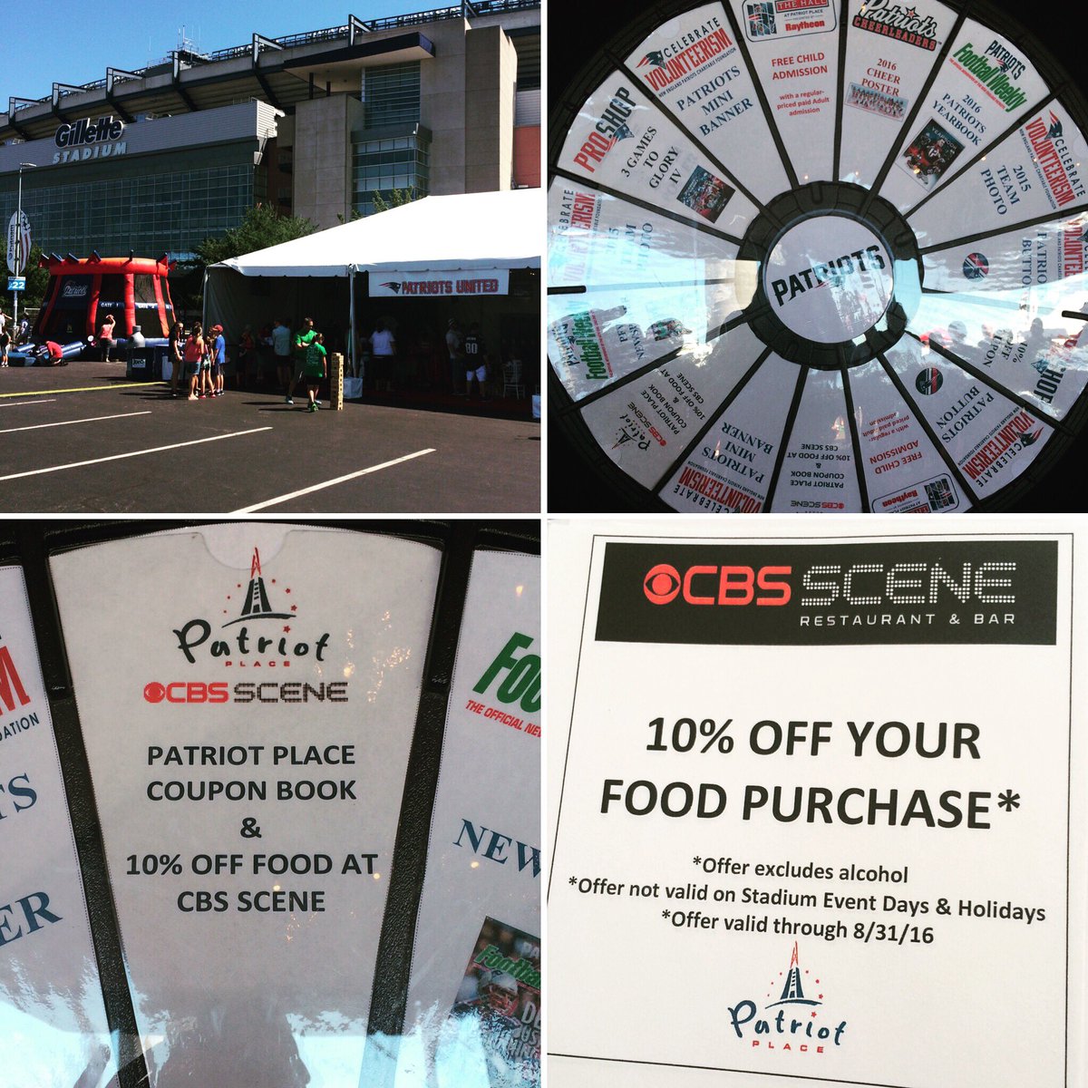 CBSScene's tweet photo. #PatsCamp ➡️ #PPfanzone ➡️ @patriots United tent ➡️ #Prizewheel ➡️ #CBSscene ➡️ 10% off food ➡️ #winning https://t.co/tMbyb8ttvZ
