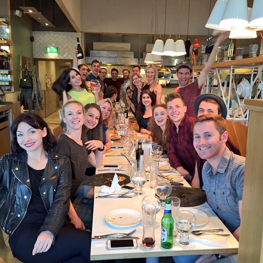 Singin' In The Rain Cast Meal ☔️💛 having a great first week in rehearsals! <a href="/GCTStevenage/">Gordon Craig Theatre</a> #musical #theatre