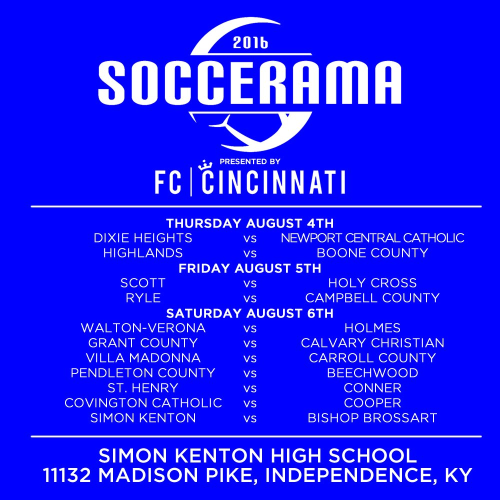 We're to be the presenting sponsor of Soccerama 2016! Come by Simon Kenton HS for the action &amp; #FCCincy appearances!