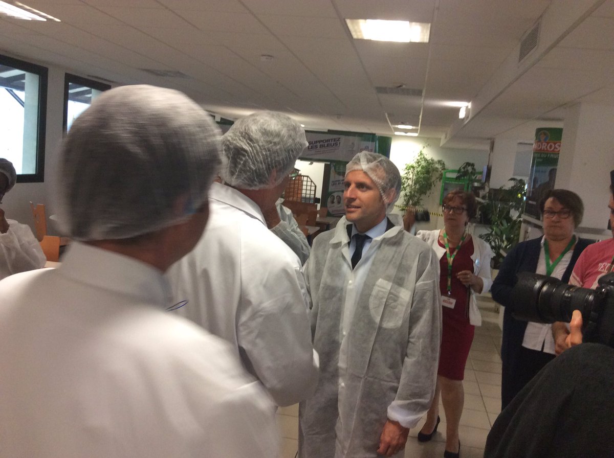 Visite de l'entreprise ANDROS à Biars sur Cère d'Emmanuel MACRON