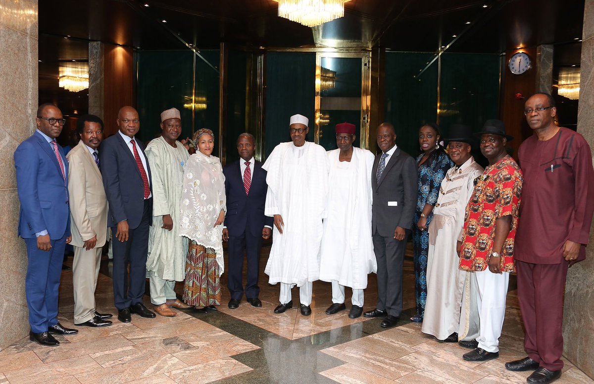 FMEnvng's tweet photo. Today, Prez Buhari Inaugurated the Governing Council &amp; Board of Trustees for #NDCleanUp, Promise made &amp; Promise kept https://t.co/15jUEjRTDM