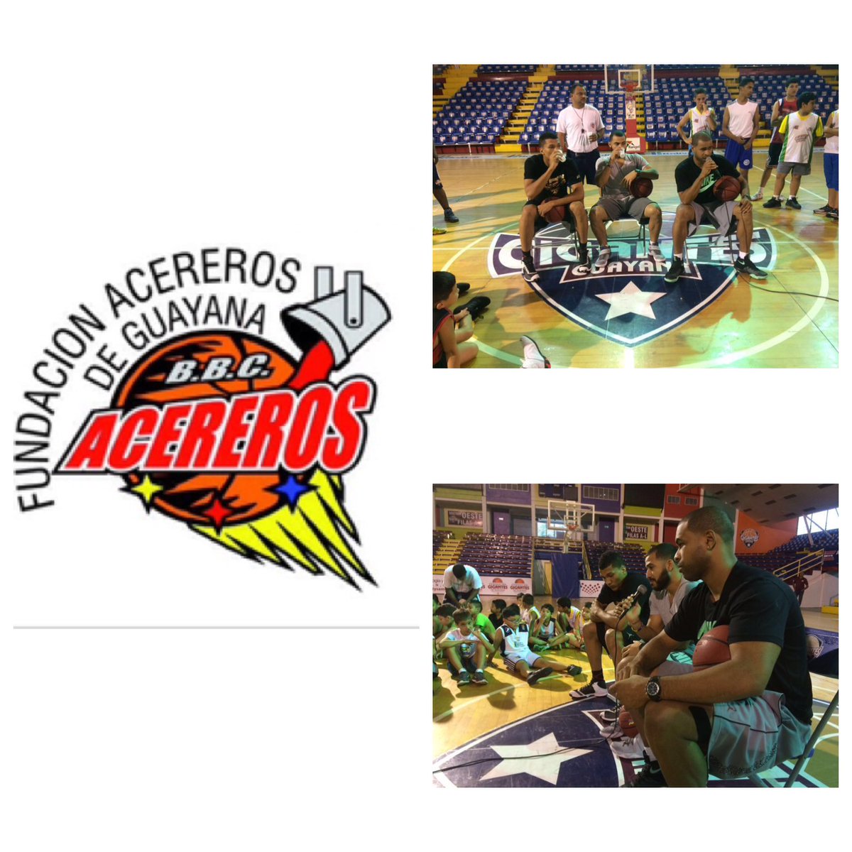 acererosguayana's tweet photo. Los invitados compartiendo con nuestros campistas @fer_lucena @SoyHc11 @OsbelCaraballo Plan Vacacional de Basket2016 https://t.co/eSxLChMrfA