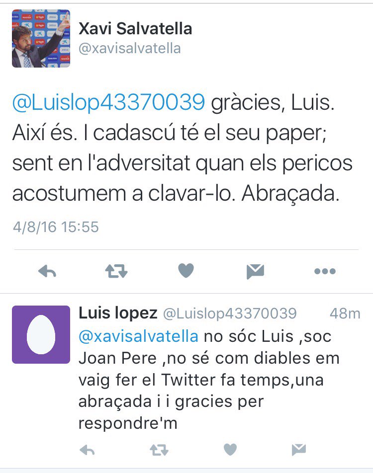 Claudiet71's tweet photo. De las mil menciones que debe tener el Sr @xavisalvatella va y conesta a esta... 😂😂😂 #rcde #Dircom #Quelcom https://t.co/gRmCcmpfXr
