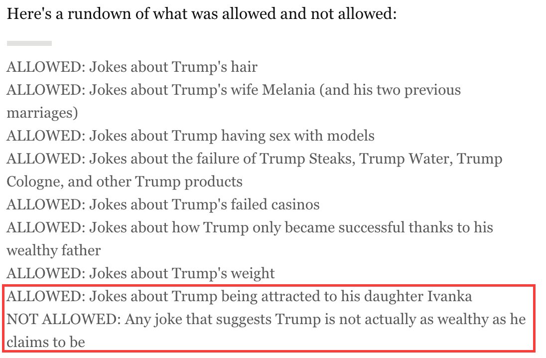 Teddy Goff On Twitter Donald Trump Had An Interesting Set Of Demands For His Comedy Central Roast In 2011 Https T Co S5bdyqclkm