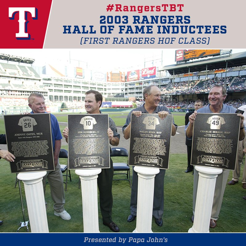 Texas Rangers 2003 #RangersTBT to 2003 when we inducted our first Texas Rangers Hall of ...