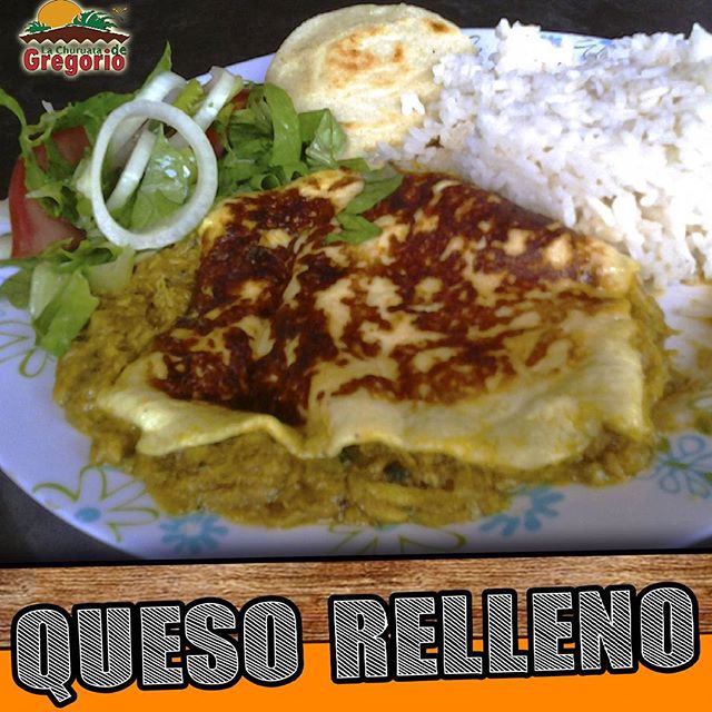 LaChdeGregorio's tweet photo. Queso Relleno. Relleno del mejor mojito de toda la ciudad y acompañado de ensalada y arroz. NO TE LO PIERDAS!!! https://t.co/Yf7l03a3dS