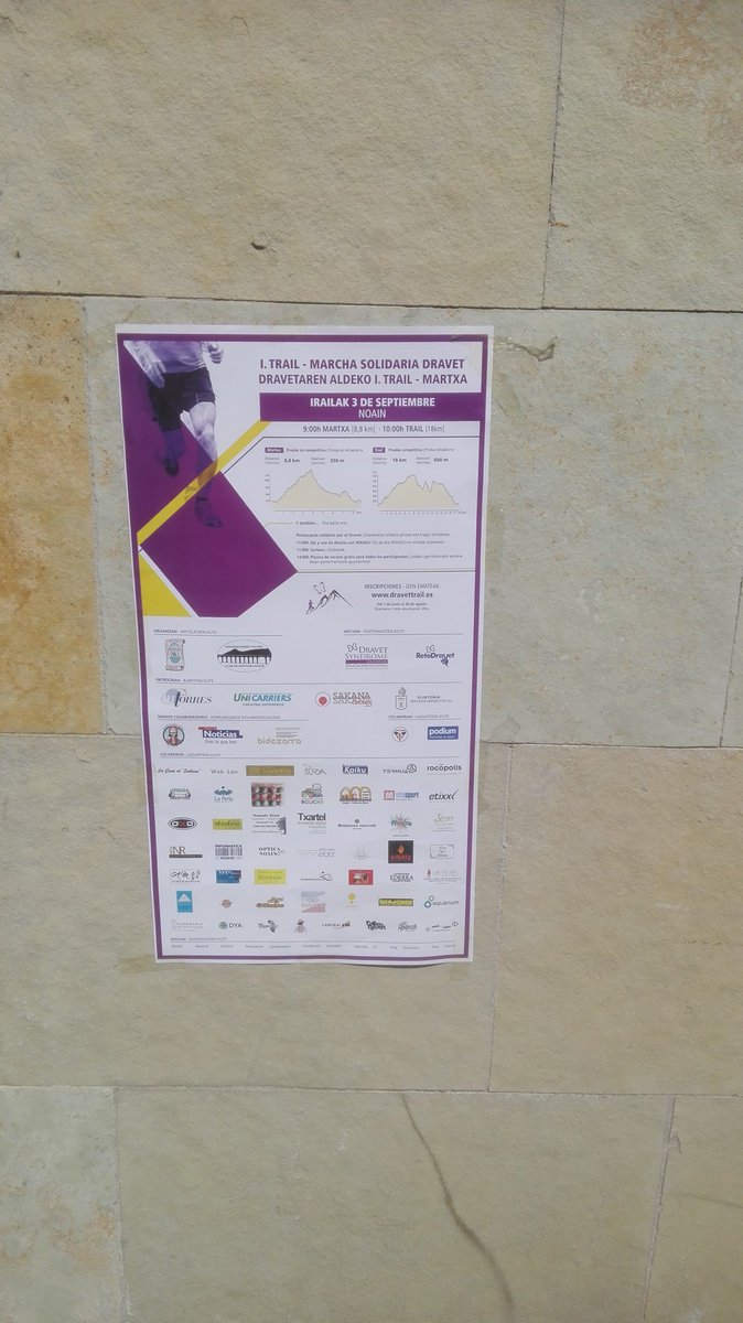 En ziordia carteles del <a href="/Dravet_Trail/">Dravet Trail</a> amimo y participar. 3 de septiembre.