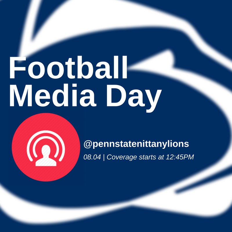 TUNE IN to our Facebook Live stream for more access to <a href="/PennStateFball/">Penn State Football</a> Media Day. Coverage begins at 12:45PM.