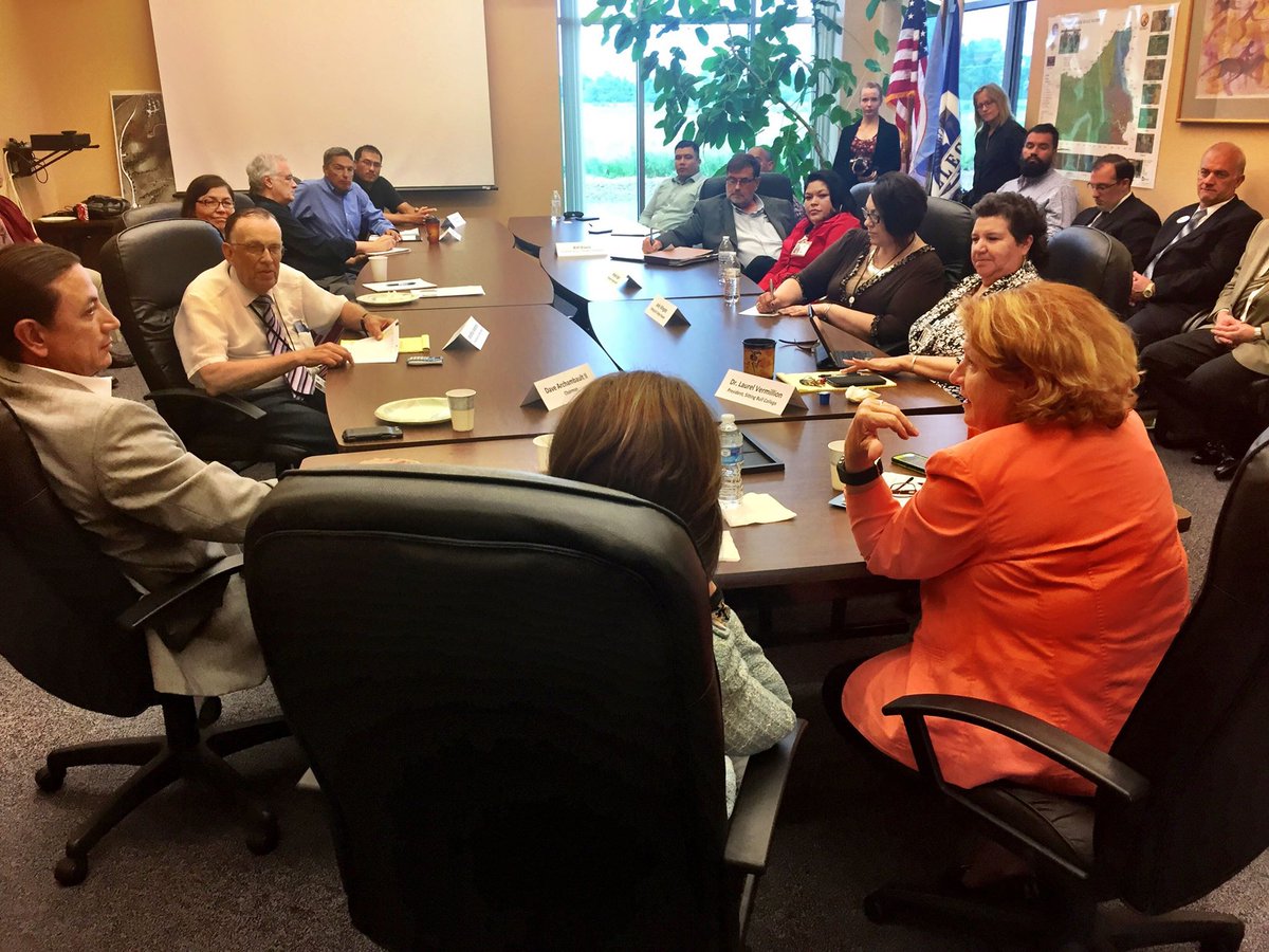 SenatorHeitkamp's tweet image. Brought @MCS4Biz to @SittingBullColl in 2015 to announce new support/resources for Native #smallbiz #strongsafe