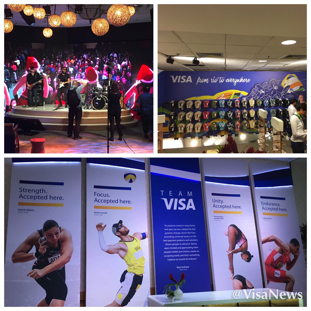 VisaNews's tweet photo. Thank you to everyone that attended our media showcase to kick off #Rio2016!  #flipflops #teamvisa https://t.co/csHITxixGq