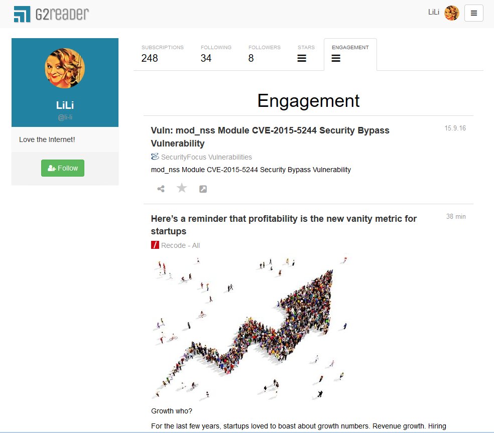 G2Reader's tweet photo. Follow or not to follow, it's a question // take a look at the #engagement Li-li's profile: https://t.co/RqUC538PZe https://t.co/o2bCRrDJdx