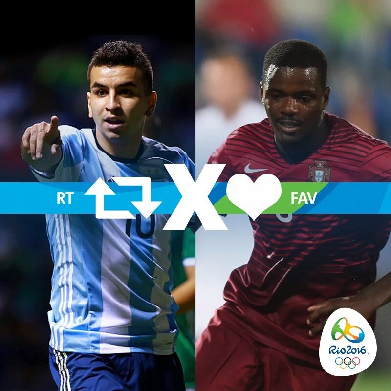 JJOORio_16's tweet photo. #Rio2016: #Futbol MASC:
RT: #ARG
MG: #POR https://t.co/oDCxi6iEth