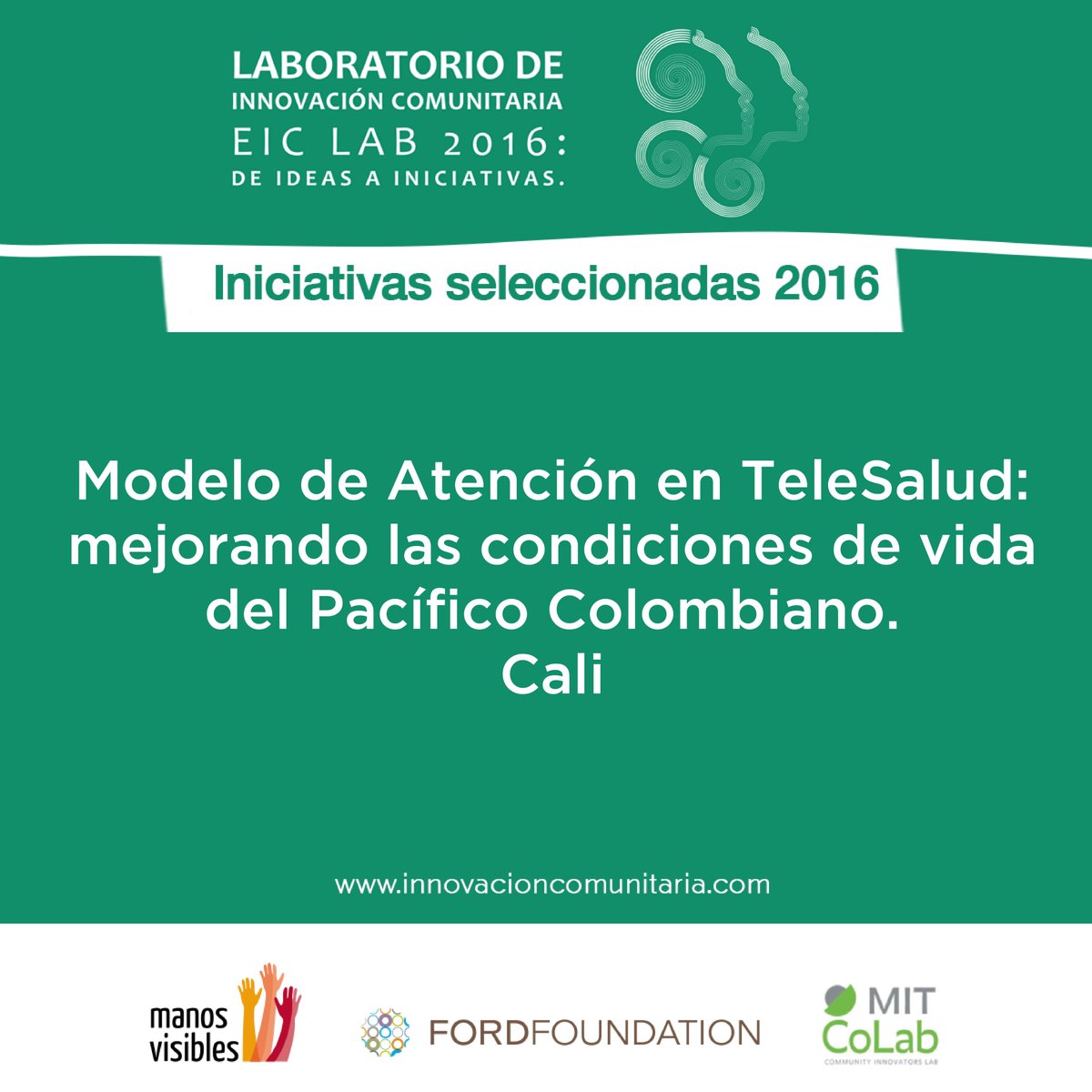 ManosVisibles's tweet photo. Seleccionados para #EICLab2016 @InnovacionC 
Conoce todas las iniciativas en: https://t.co/JD3pOoiA3g https://t.co/1q63qLAeJA