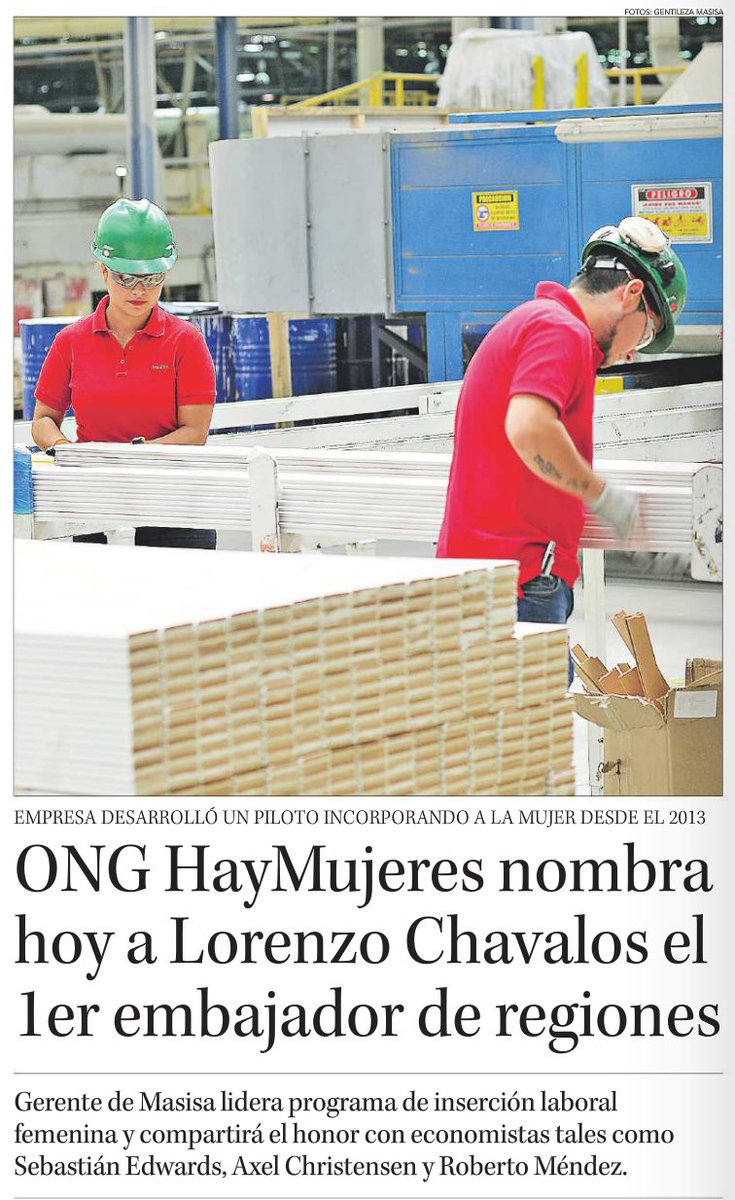 Masisa_Chile's tweet photo. ONG @Hay_Mujeres nombra a Lorenzo Chavalos, de Masisa, como el 1er embajador de regiones.
https://t.co/E9cCunqNqA https://t.co/Rz8T19vjki