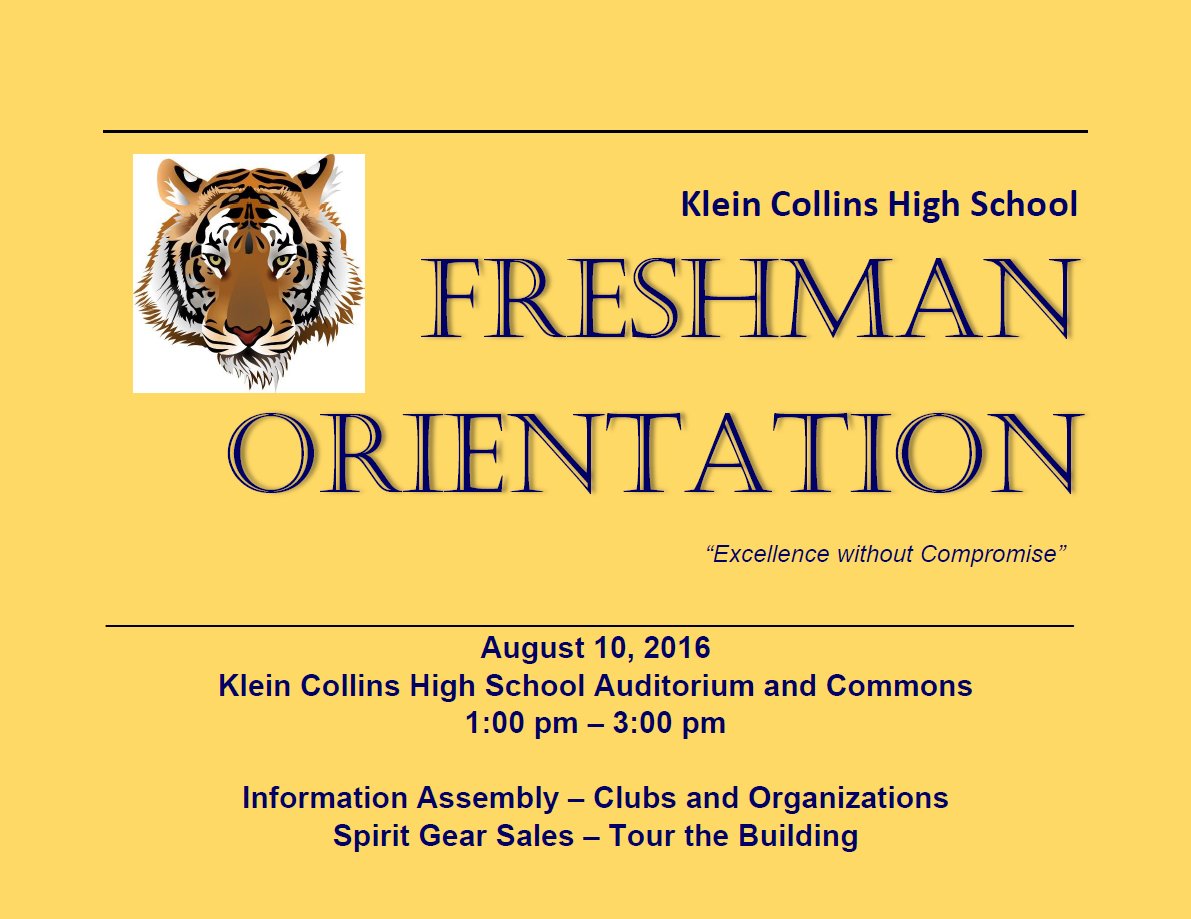 KleinCollins's tweet photo. Student clubs & orgs: here's your chance to recruit 9th graders!
#whatKCdoes #howKCHSrolls https://t.co/iDuqAJPK0E