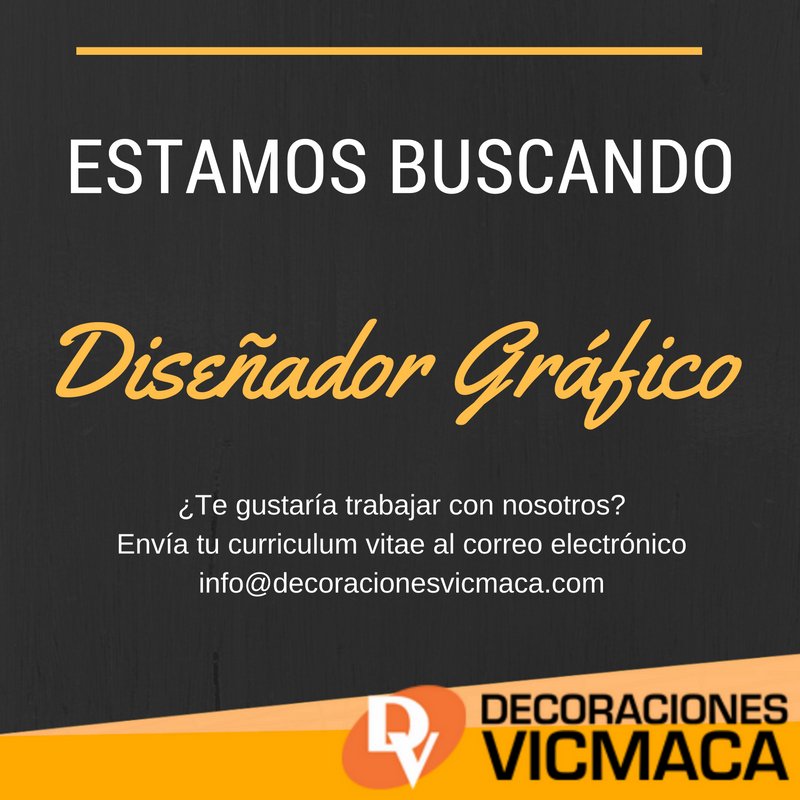 decovicmaca's tweet image. ¿Eres diseñador gráfico? Forma parte de nuestro equipo #DiseñadoresGráficos #decovicmaca #Maracay #Empleo