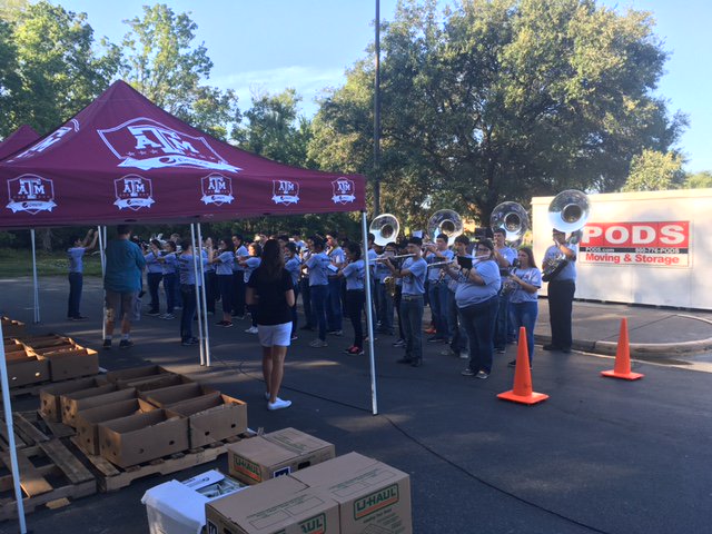 Ranger Band showing support at stuff the bus.