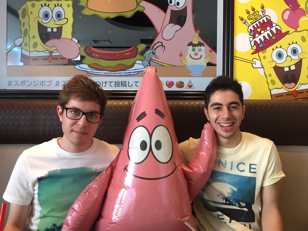 tokyoIo's tweet photo. my last day in tokyo (and in japan) was spent at the spongebob cafe hahaha no regrets https://t.co/WRSvj9mlPj