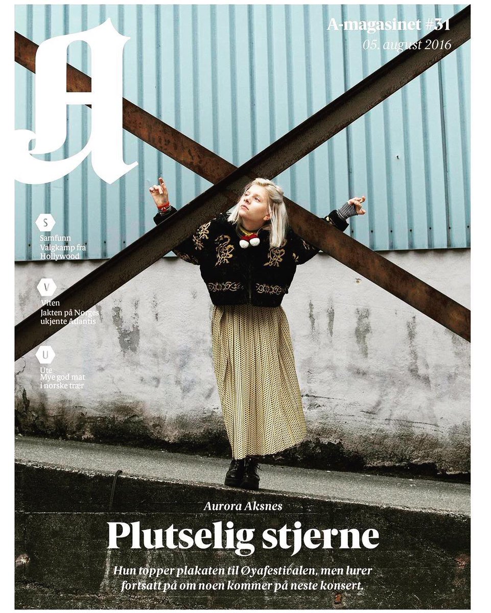 AURORA_source's tweet photo. PHOTO: "Suddenly a star!" AURORA is on the cover of this months A-magasinet in Norway! 🗞📷 https://t.co/uGPmKKU0uO
