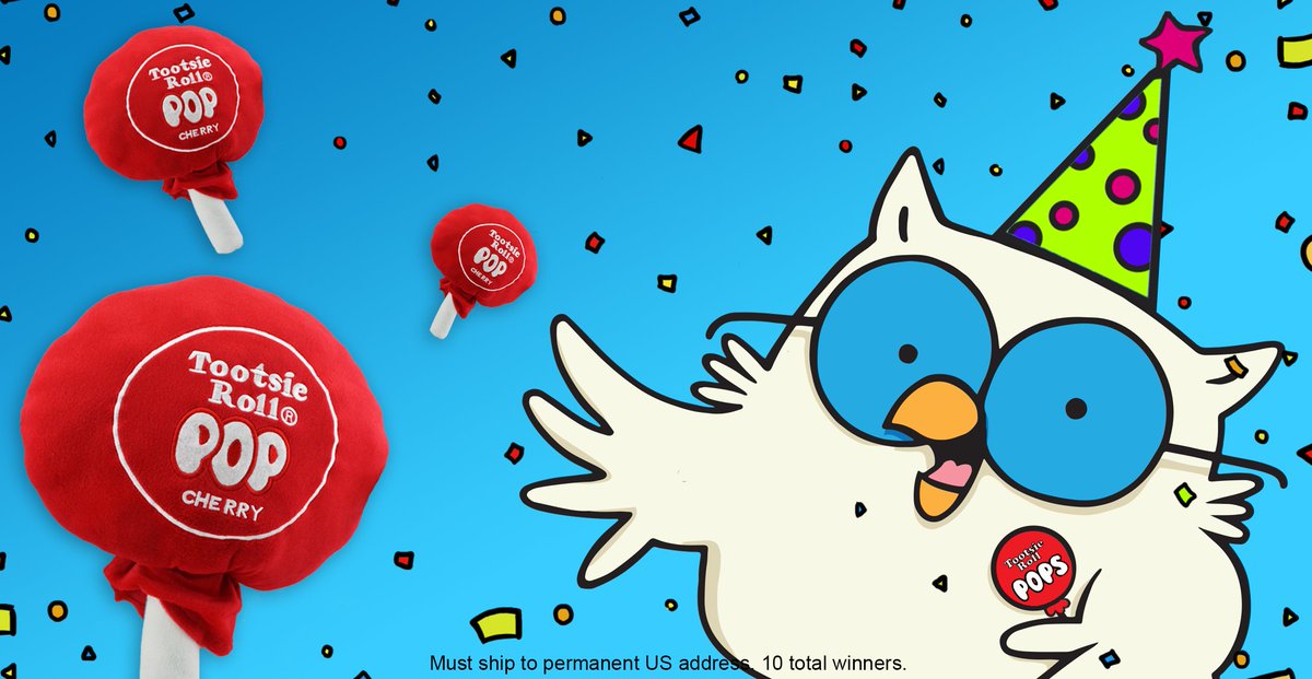 MrOwl's tweet photo. FLASH GIVEAWAY! RETWEET &amp; FOLLOW. Ends 2:30pm CST. Prize = 1 Tootsie Pop Pillow (sizes vary) + box of Tootsie Pops! https://t.co/EWyZHS1Lri