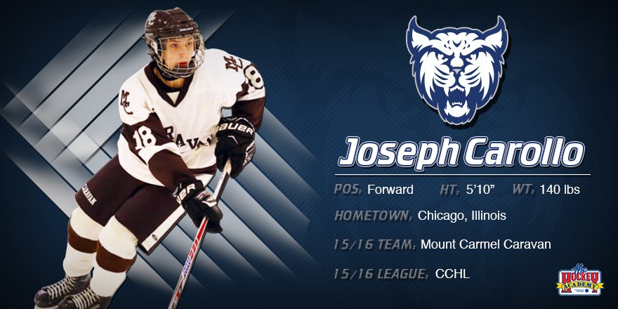 NHIceCats's tweet photo. We are proud to announce the signing of forward, Joseph Carollo. Read more here: https://t.co/G4vfQOtwsE #NHIcecats https://t.co/78THjUJxcy