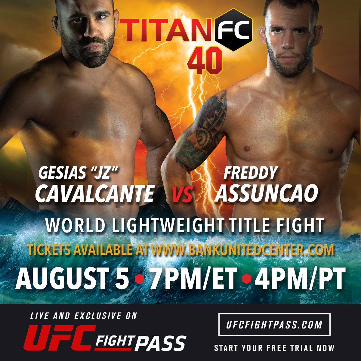UFCFightPass's tweet photo. #UFCFIGHTPASS will be streaming the #TitanFC40 Weigh-Ins from Coral Gables, FL Live on Facebook today at 5pm ET! https://t.co/LhFuqUAMfh