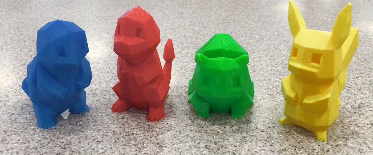 Walpublib's tweet photo. Just 3D printed this set of starter #Pokemon for Dragon's Lair! Who is your starter Pokemon? #PokeLibrary #PokemonGo https://t.co/hutJT2dUCQ