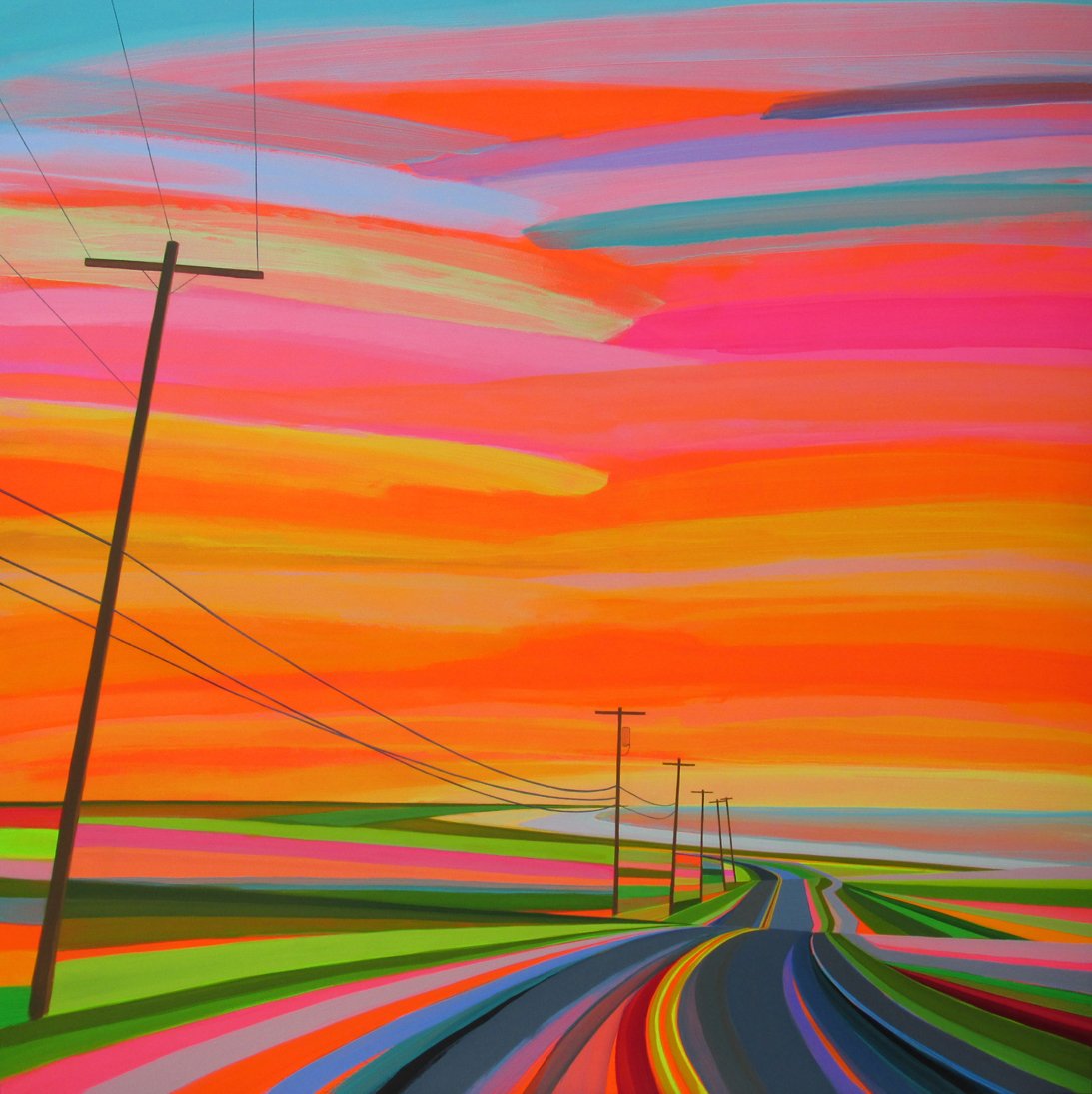 Grant Huffner   Sunset on Old Montauk Highway