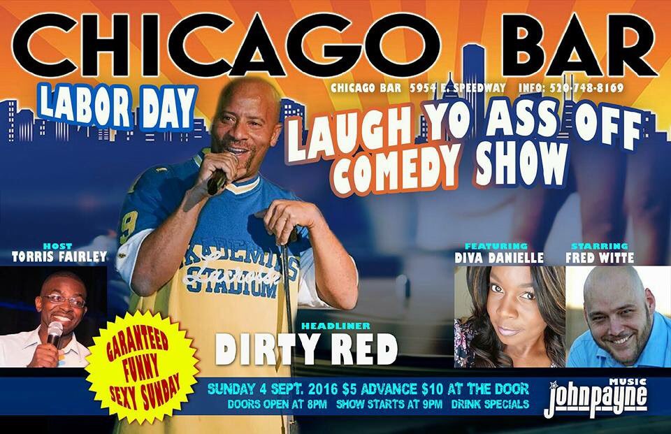 ChiBarTucson's tweet photo. PARTY ALERT PEOPLE #laugh your ass of comedy&amp;party w/DJ John Payne !! Tics $5.00 IN ADVANCE &amp; $10.00 at the door. https://t.co/poJhnMLILx