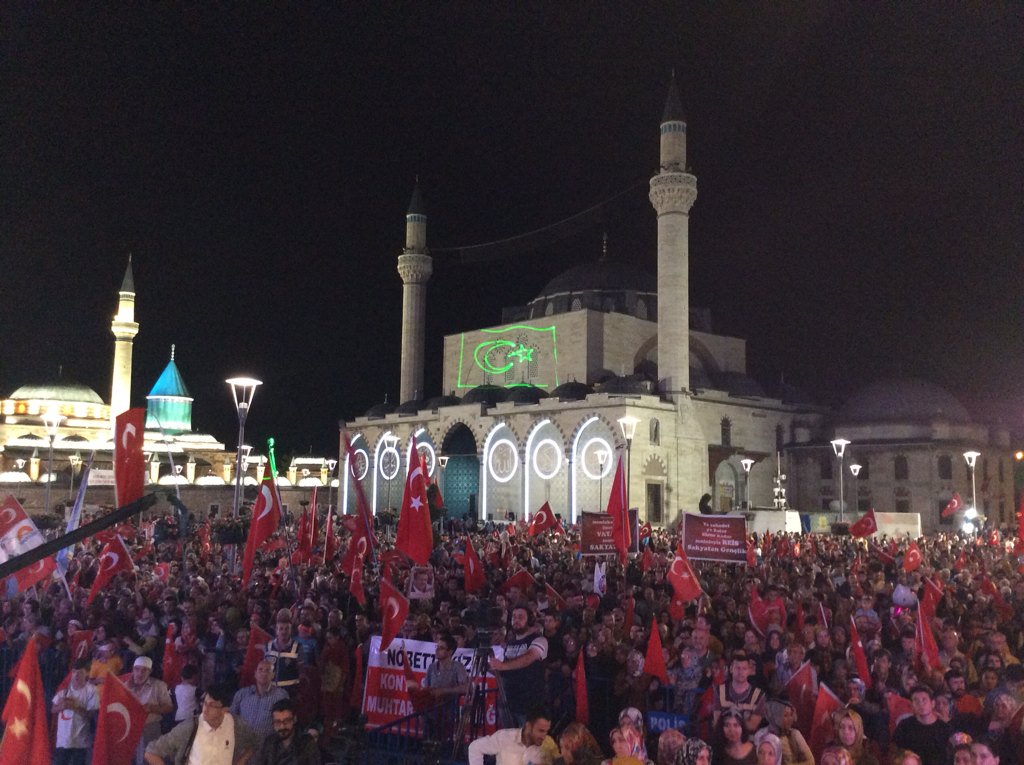 #15TemmuzDayanışması için bu akşam #Konya Mevlana Meydanı'ndayız