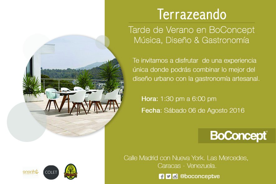 Lo mejor del #Diseño y la #Gastronomía artesanal este sábado #6Ago en nuestra tienda de #LasMercedes. #Terrazeando