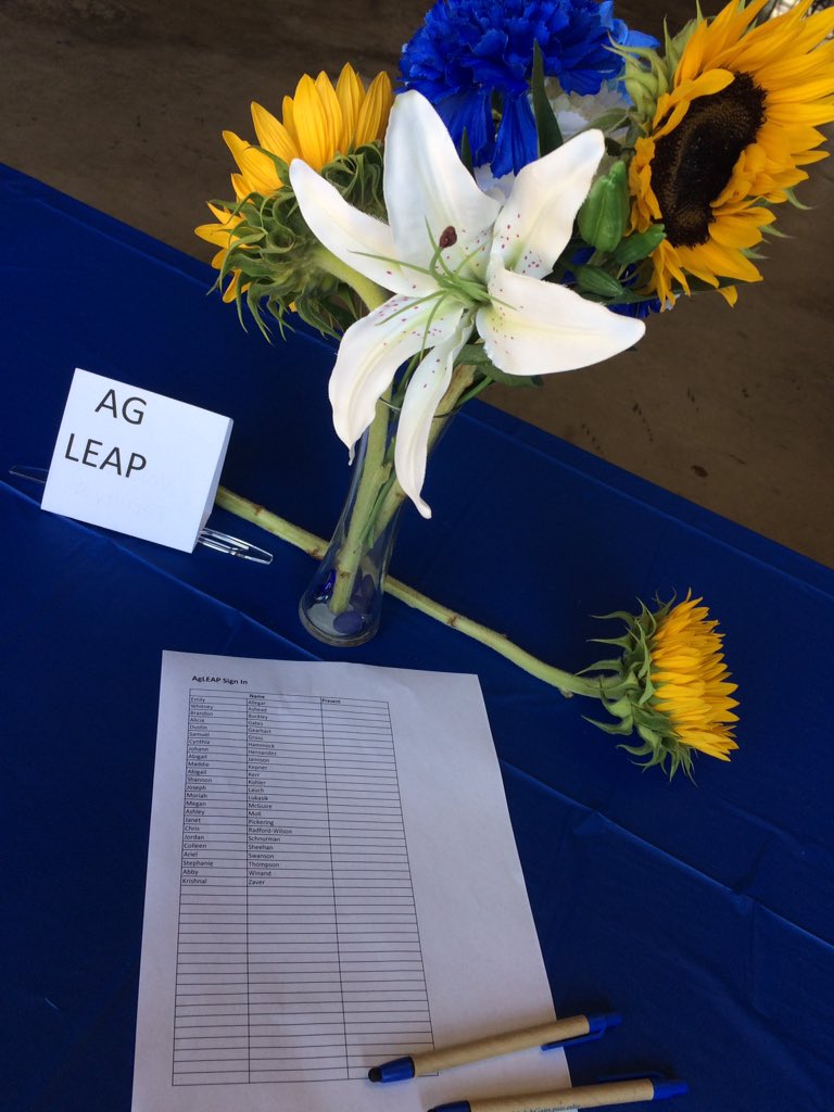 sb_royer's tweet photo. #AgLEAP time for the celebratory networking dinner #ThinkAg #Yummy #Sunflowers @agsciences @JennethLayaou @tsh51 https://t.co/YJvQ2Wj93s