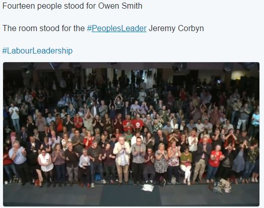 JohnRob33011789's tweet photo. @owensmith2016 smears is all u have Owen. This picture says it all. You failed tonight, big time! #LabourLeadership https://t.co/eYzM6H6hBI