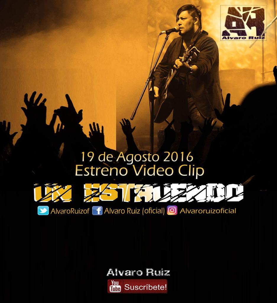 AlvaroRuizOf's tweet photo. Imperdible Estreno mundial #Un Estruendo  "Videoclip" viernes 19 de agosto 2016. https://t.co/IBvlJlObIg