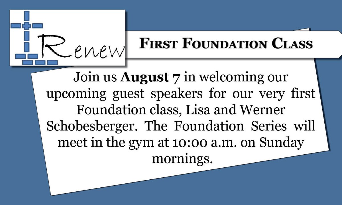 northavenuepres's tweet photo. Join us this Sun. 8/7 we will hold our very 1st class for the #Foundation Series. #NAPC #AdultDiscipleship https://t.co/Va7ClkNGGE