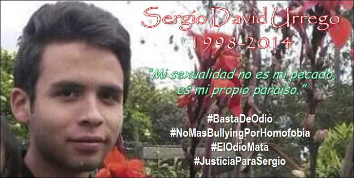 emiliopuertas's tweet photo. #BastaDeOdio 
#NoMasBullyingPorHomofobia 
#ElOdioMata 
#JusticiaParaSergio https://t.co/voVdqEPYRJ