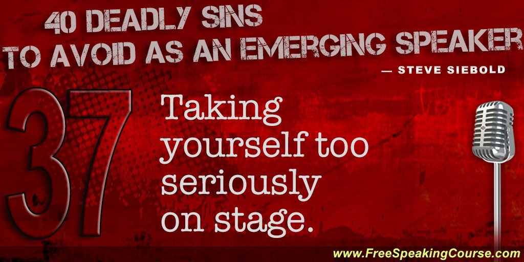 SandraLarson's tweet image. Are you taking yourself too seriously?
freespeakingcourse.com/40deadlysins.p…
#publicspeaking
#speechworkshop
#keynote
#leadership