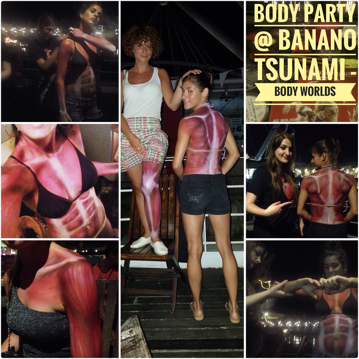 GaiaSommariva's tweet photo. Piccola preview di ieri sera al @BananoTsunami in veste di bodypainter per @BodyworldsItaly . Grazie a tutti! https://t.co/B54powzE2P