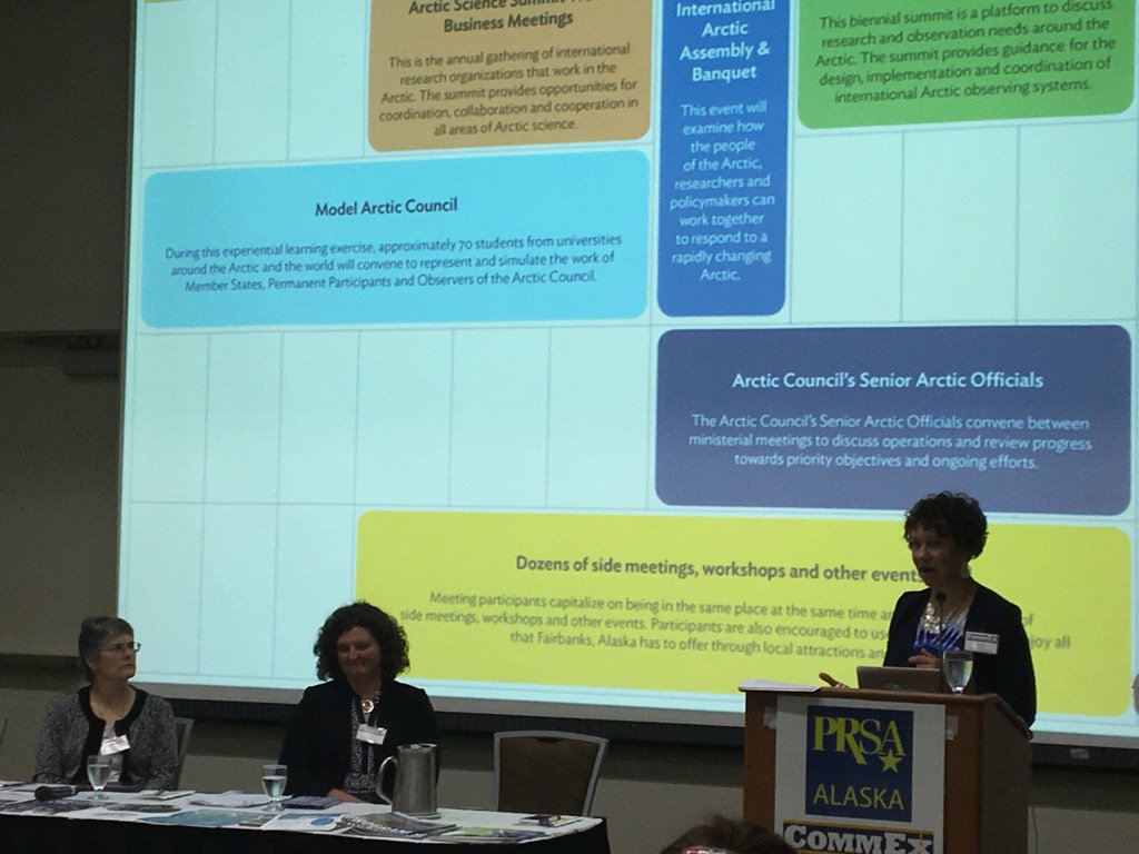 MichelleRenfrew's tweet photo. @kmftimm @uafairbanks doing a great job presenting #ASSW2016 at #CommEx! https://t.co/MsGQb60xlt