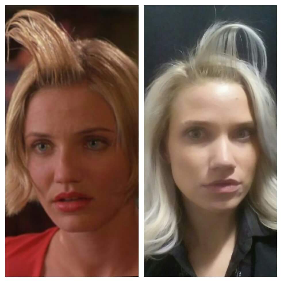 carolynjayun's tweet photo. @CameronDiaz Here's my ''natural hair product' picture. Haaaa #hopeyoulikeit #twinning https://t.co/uAOao5t688