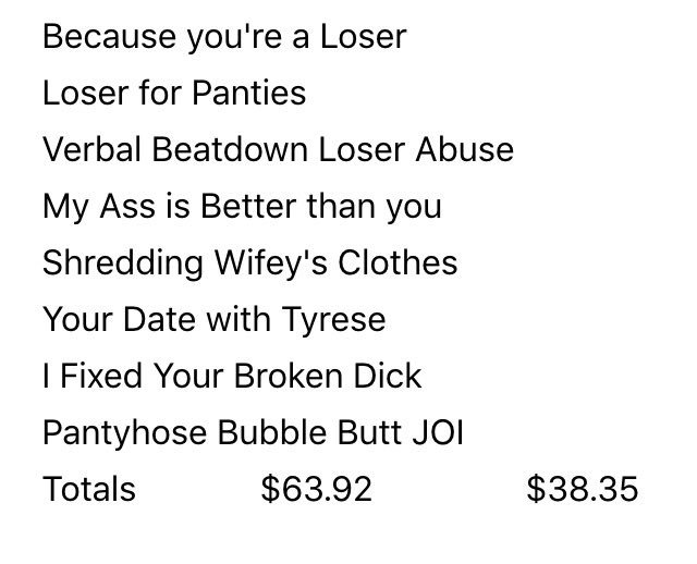 "Goddess, I binged on ur clips" No, that's not a binge, pumpkin. U bought the essentials. https://t.<a href="/tag/findom"class="tags"><span>#findom</span></a>
