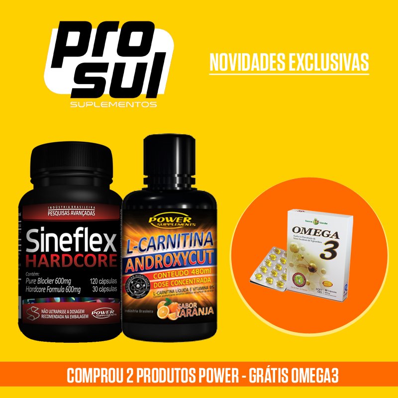 ProSulSuple's tweet photo. Tem NOVIDADES EXCLUSIVAS! Venha conhecer o novo Sineflex HARDCORE e também a L-Carnitina ANDROXYCUT @PowerSuppleBR! https://t.co/sTOc7KXidW