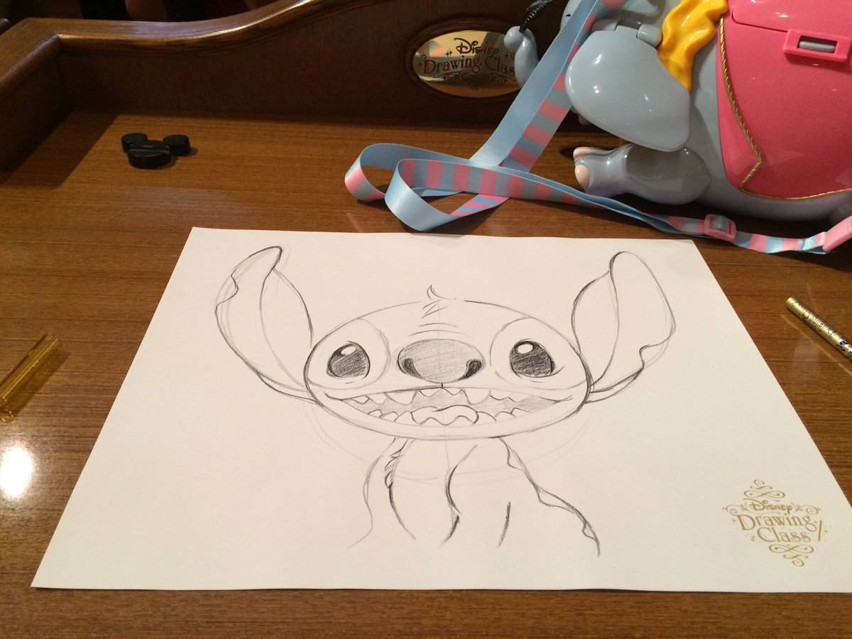 スティッチ描いて来ました。ドローイングクラスはそれぞれ2回ずつ行く