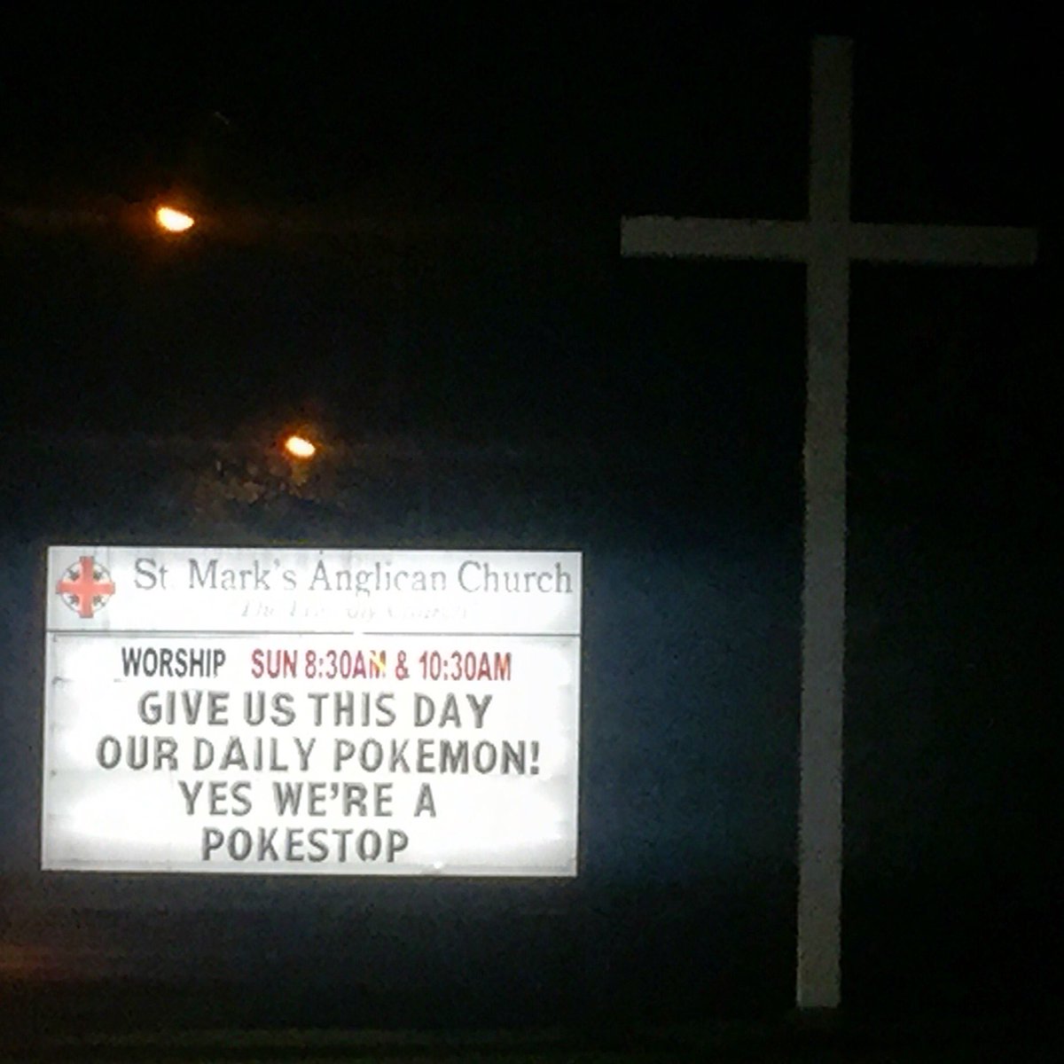 melissaroyle's tweet photo. Forget #PokemonGo, this church is playing #PokemonGod https://t.co/9mb5tUvgQu