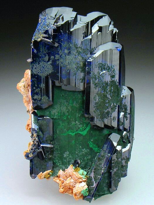 Azurite with Malachite