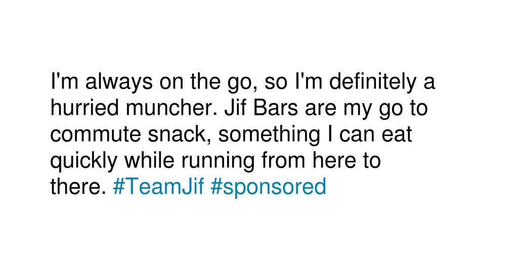 ManryR's tweet photo. Share your Jif™ Bars snacking style with us here. #TeamJif #sponsored https://t.co/Zmkio6cZap