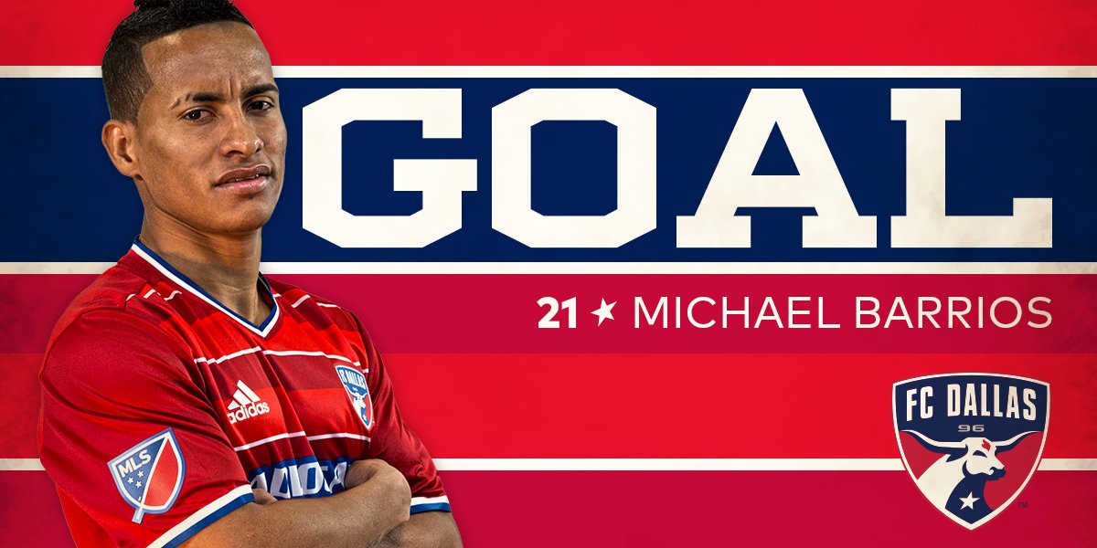 FCDallas's tweet photo. GOAAALLLLL FC DALLAS!!!!!! Michael Barrios finishes the Hollingshead cross!! #DTID https://t.co/Mf0iNBaV4S